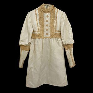 White and Gold Vintage Dress